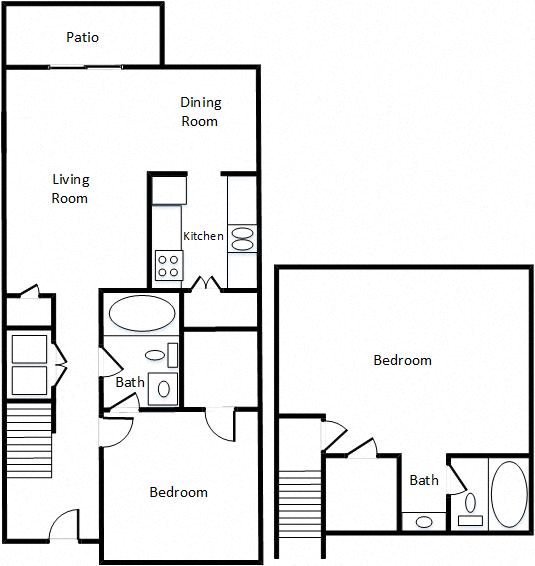 2 Bed / 2 Bath Townhome Floor Plan 10